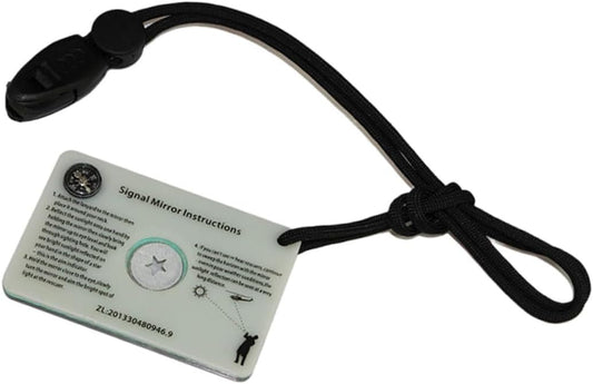 Happyyami Survival Emergency Mirror Signal Function Outdoor Retroreflector for Camping Marine