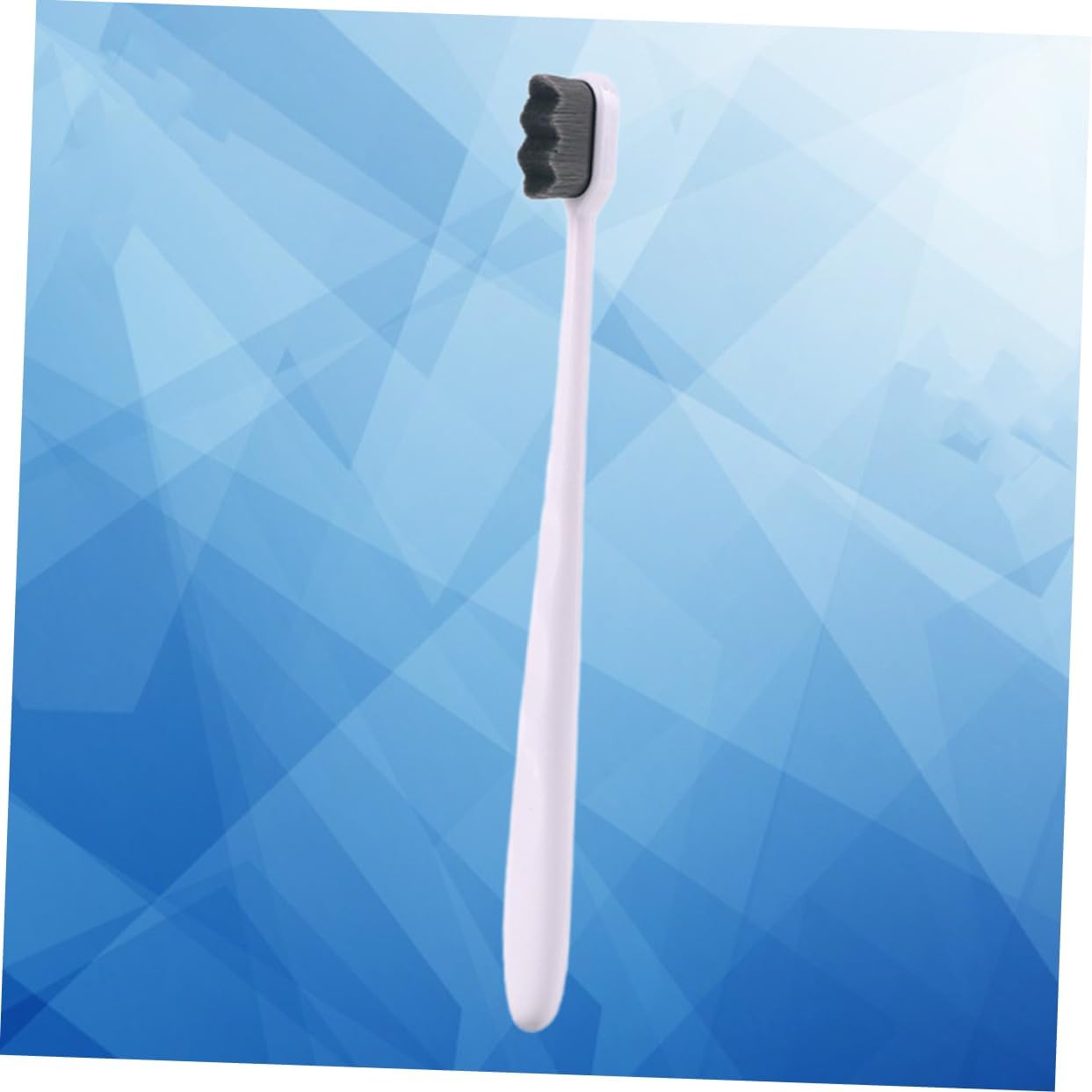 IWOWHERO Black Hair White Handle Bristle Toothbrush Micro-nano Oral Care Tool Ergonomic Design Anti-slip Teeth Cleaning
