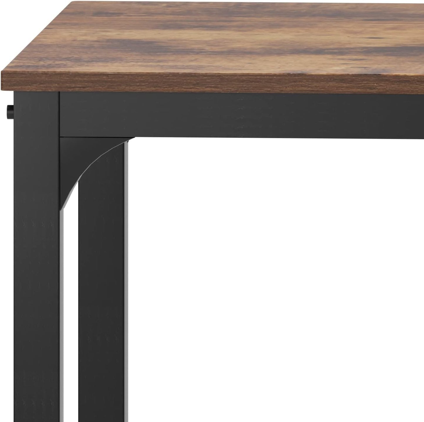 SDHYL Dining Table Set, Two Chairs and One Bench 4 Pieces Set Wooden Table Top with Metal Legs for Breakfast in Living Room, Kitchen Room, Dining Room,Space Saving Kitchen Table Set, Rustic Brown