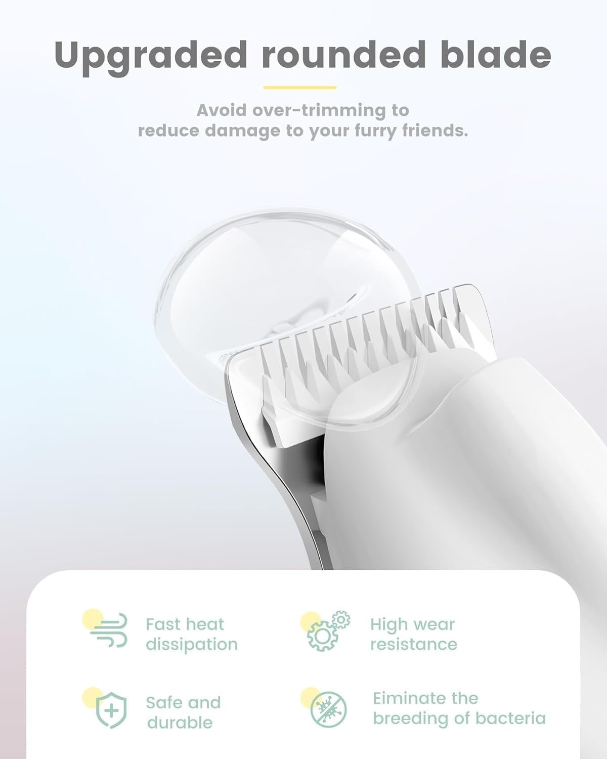 dog paw trimmer,Saffory Dog Trimmer, Pet Paw Trimmer, with LED Light,18 mm Widen Blade, 35 dB Low Noise.(1 pcs)