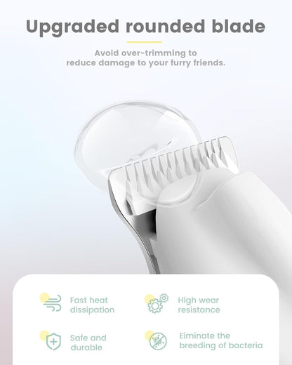 dog paw trimmer,Saffory Dog Trimmer, Pet Paw Trimmer, with LED Light,18 mm Widen Blade, 35 dB Low Noise.(1 pcs)