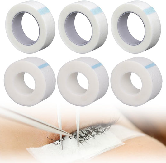 SGERUFZ 6 Rolls Eyelash Tape, Breathable Eyelash Adhesive Tape, Eyelash Insulating Tape for DIY Extensions, Eyelash Lamination, Make Up Accessories (zwei Materialien)