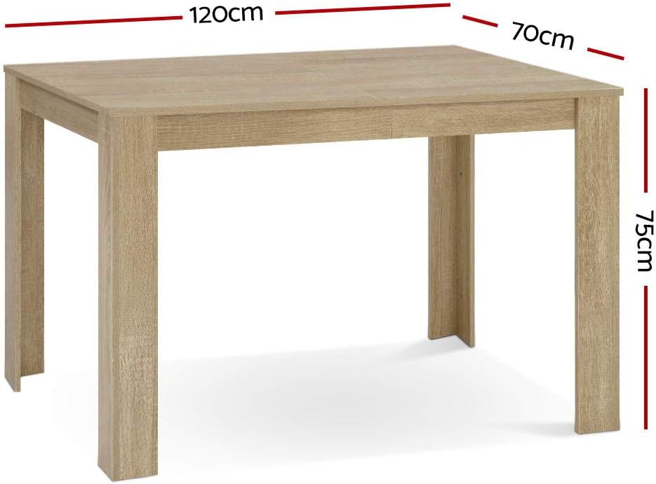 Artiss Dining Table Rectangle Oak Coffee Tables Side Buffee Desk Foldable Lounge Desks Home Living Room Bedroom Kitchen Office Cafe Restaurant Furniture, 6 Seater, Wooden with 120 x 70cm Tabletop