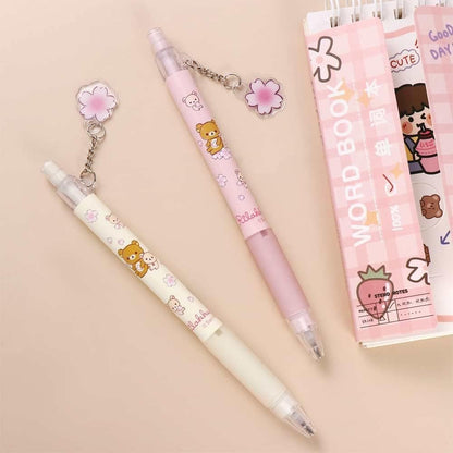 4Pcs Mechanical Pencil Set Cute Mechanical Pencil 0.5mm & 0.7mm Cartoon Bear Press Pen Writing Tool Kawaii Sakura 2B Automatic Pencils Soft Comfortable Grip for Writing Drawing Sketching