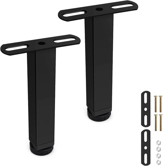 DEANKEJI 2 Pieces Furniture Feet, Bed Legs, 18 cm, No Drilling Required, Furniture Legs, with Mounting Screws, for Bed Slats, Cabinets, Sofas, Furniture