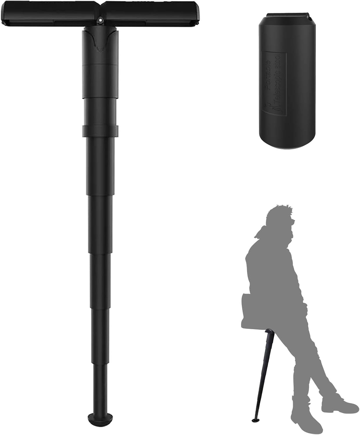 Youngly Portable Telescopic Chair Folding Stool Cane Subway Travel Outdoor Folable Seat Chairless Chair