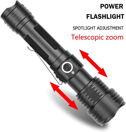 WINDFIRE 4 Color Multi-Color Tactical LED Flashlight Powerful Green White Red Purple Light Rechargeable Torch Zoomable Waterproof for Astronomy, Hunting, Fishing, UV Check