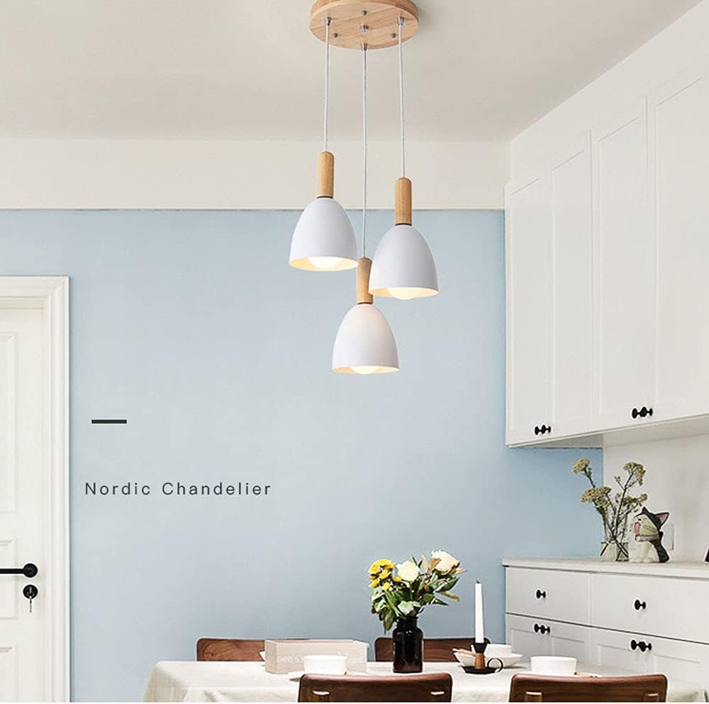 Wmmner Desk Lamp Ceiling Light, Three Head Dining Room Chandelier Pendant Light Modern Lantern Lighting Led E27 Socket Simple Solid Wood Bar Table Lamp Hanging Lamp Ceiling Lighting - Lamps Table Lamp