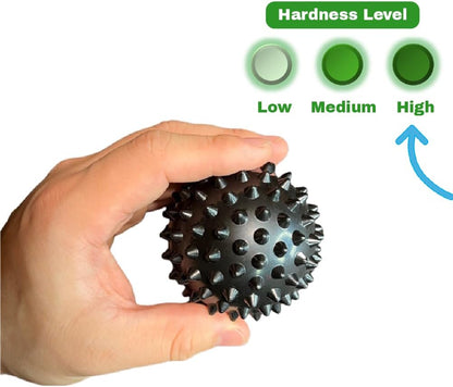 EverEpic Hard Spikeball Set Duo Pack Trigger Point Massage Balls Alleviate Muscle Pain Hard Spike ball for Perfect Pressure Point Relief, Plantar fasciitis Preventer (Orange & Black)