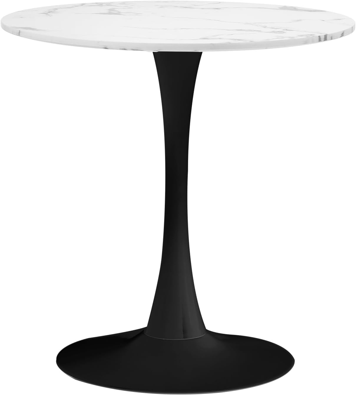 Oikiture 60cm Round Dining Table with 2X Dining Chairs Boucle White&Black