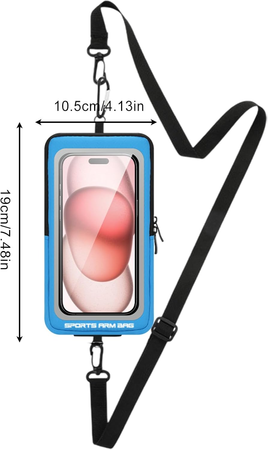 Phone Armband, Adjustable Phone Arm Bands, Waterproof Wrist Bag, Storage Pouch & Outdoor Workout Gear, Ideal for Smartphones, Exercise, Hiking, and Travel Gear, 7.48x4.13 inches