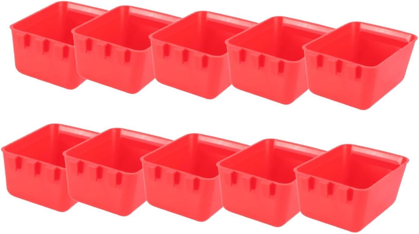 yuksok 10Pcs Cage Cups Bird Feeders Chicken Feeding Watering Feeders Versatile Hanging Poultry Feeding Container for Chicken Poultry