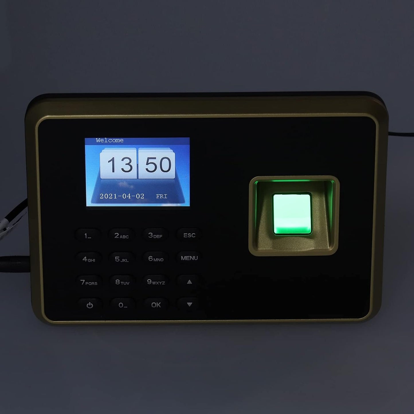 Tbest Smart Security 2.4In Assistenza Hine Impronta Digitale RIC Tft Color SNS Software e U Disk Nload Orologio da tempo 00-240Vnero Oro Spina Americana Atten (Colore Nero e