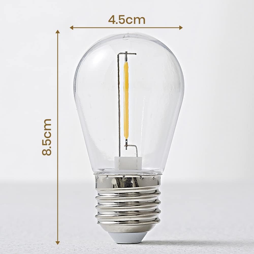 Groverdi LED Festoon Lights, 30M 30 Bulbs Christmas String Lights Outdoor Waterproof IP65 Strip Hanging Bulbs for Wedding Party Garden Easter S14 1W LED Bulb Kit