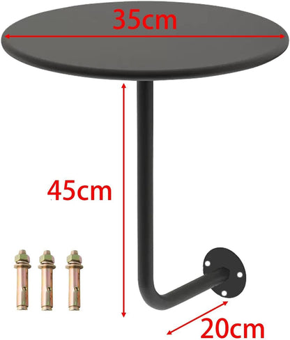 B Baosity Wall Mounted Round Table for Small Space Coffee Desk in Kitchen, Black, as described