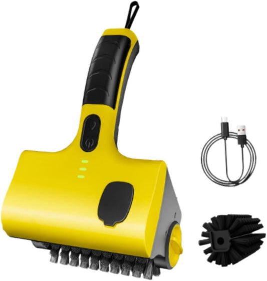 Baoblaze Electric Grill Brush Cordless Rechargeable Ergonomic Grip Sturdy Multifunction Grill Accessories Scrub Brush for Barbecue