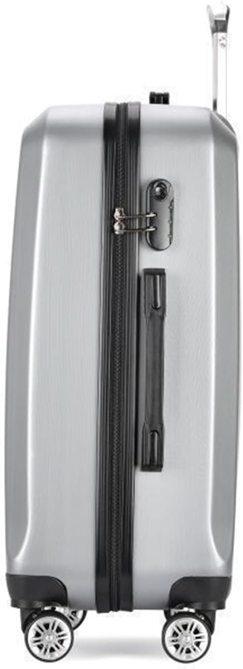 Travel and Bussiness Hard Shell Light Carry On Luggage Security Suitcase Large Capacity Storage Luggage Travel Luggage Suitcase (Color : Sliver, Size : 20IN)