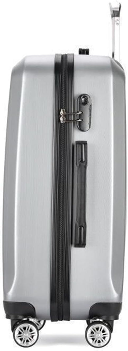 Travel and Bussiness Hard Shell Light Carry On Luggage Security Suitcase Large Capacity Storage Luggage Travel Luggage Suitcase (Color : Sliver, Size : 20IN)