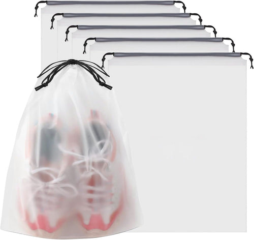 H HOME-MART Clear Shoe Bags for Travel,Waterproof Dustproof Drawstring Travel Shoe Bag for Packing, Portable Travel Shoe Storage Bag to Men and Women