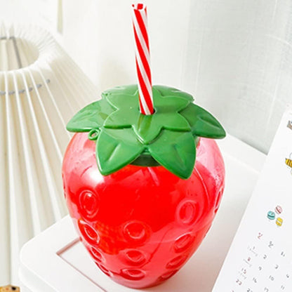 Kawaii Water Bottle with Straw 17 Oz Cute Strawberry Shaped Water Bottle Drinking Cups Bottle for Girls Women