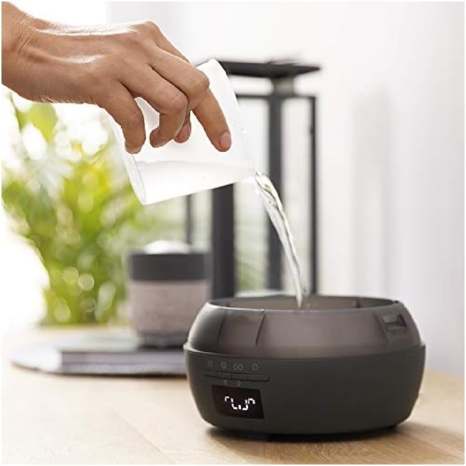 Cecotec PureAroma 550 Connected Grey Woody Aroma Diffuser, 500 ml Capacity, LED Display, Speaker, Bluetooth Control, App, 12-Hour Timer, 3 Operating Modes, 30 m2 Range, V1705252