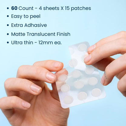 CLEAN SKIN CLUB Derma Dot Invisible Acne Patches,60 Count,Vegan Hydrocolloid for Covering Zits,Pimples,Blackhead,Blemish,Absorbing Face Cover Sticker,Skin Care Treatment,1 pack ,60.0 count