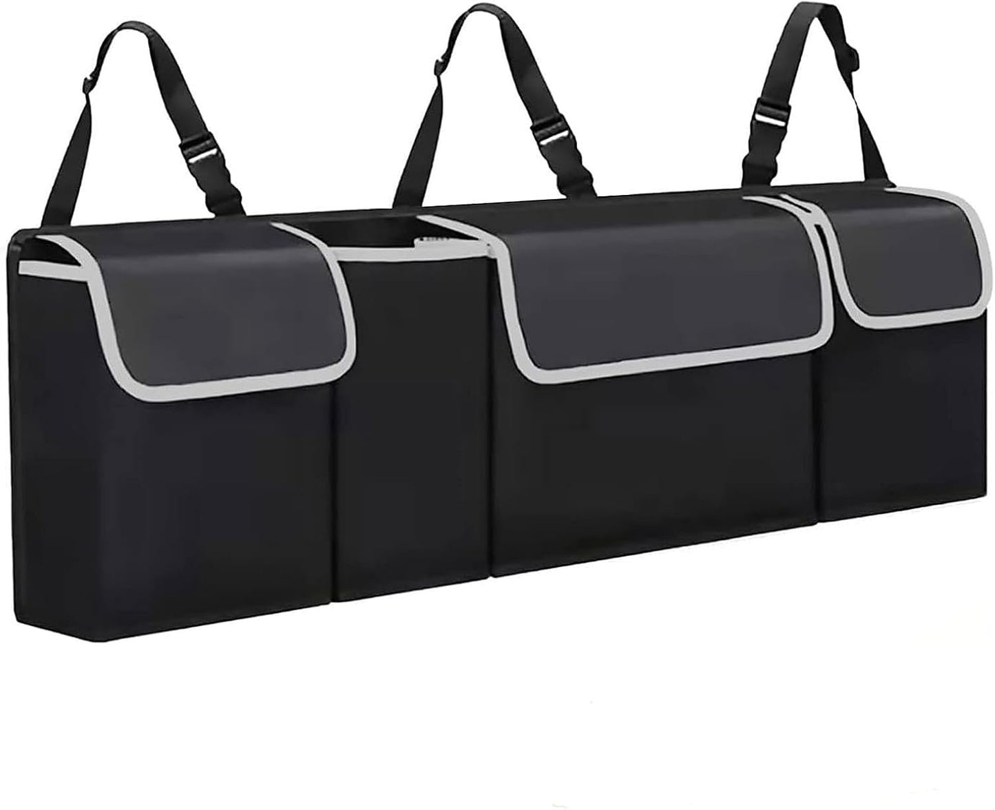 Car trunk storage bag, rear seat suspension storage bag with 4 large waterproof storage bags - car interior accessories for SUVs, trucks, vans,