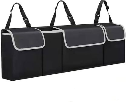 Car trunk storage bag, rear seat suspension storage bag with 4 large waterproof storage bags - car interior accessories for SUVs, trucks, vans,