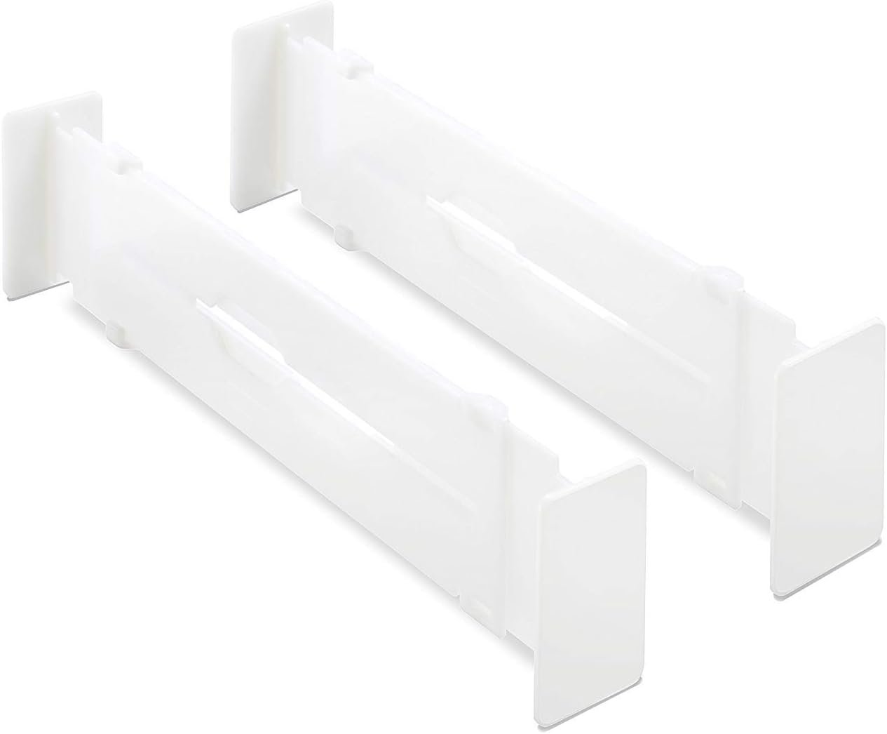 Whitmor 6025-3927 Adjustable Drawer Dividers, White, Set of 2