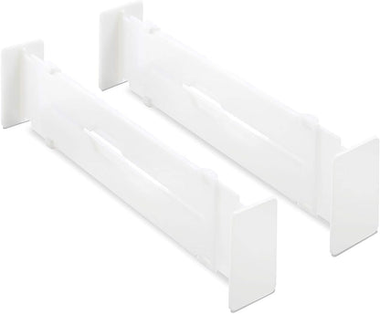 Whitmor 6025-3927 Adjustable Drawer Dividers, White, Set of 2