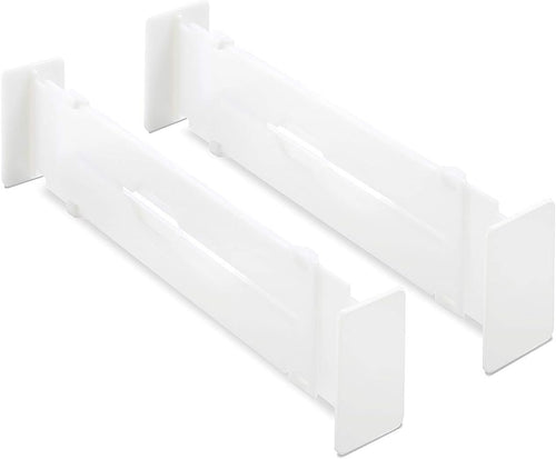 Whitmor 6025-3927 Adjustable Drawer Dividers, White, Set of 2