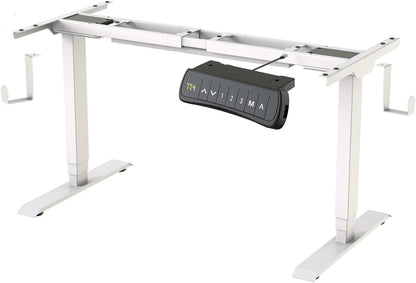 PrimeCables Dual-Motor Electric Height Adjustable Standing Desk Frame - Ergonomic Sit Stand Desk Legs with Memory Presets, 23.6"-49.2" Adjustable Height and 43.3"-74.8" Width, 275 lbs Capacity, White