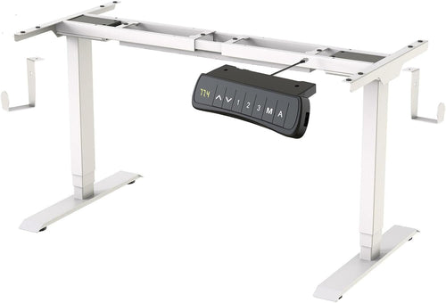 PrimeCables Dual-Motor Electric Height Adjustable Standing Desk Frame - Ergonomic Sit Stand Desk Legs with Memory Presets, 23.6"-49.2" Adjustable Height and 43.3"-74.8" Width, 275 lbs Capacity, White