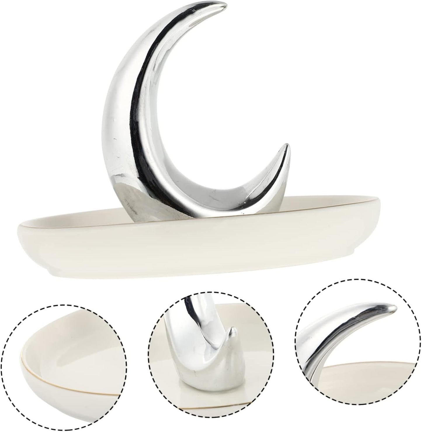 CALLARON 1 Piece Ceramic Jewelry Tray Organizer Shape for Jewelry and Cosmetics Decorative Tray Ceramic Easy to Clean Nordic Design for Home and Office