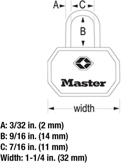 Master Lock 4681TBLK TSA Approved Luggage Lock with Key, 2 Pack, Assorted Colors