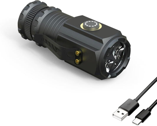 Mini LED Flashlight - Handheld, Aluminum, Rechargeable, 5 Lighting Modes, Waterproof, Tactical Design for Outdoor Activities and Emergencies