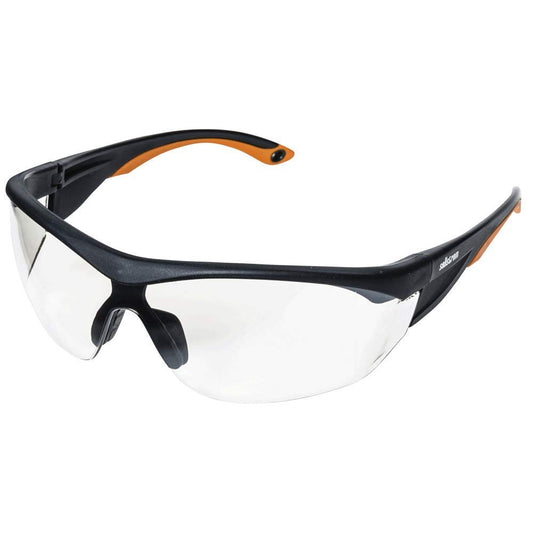 Sellstrom S71402 XM320 Safety Glasses - Indoor/Outdoor, Hard Coat, Black/Orange