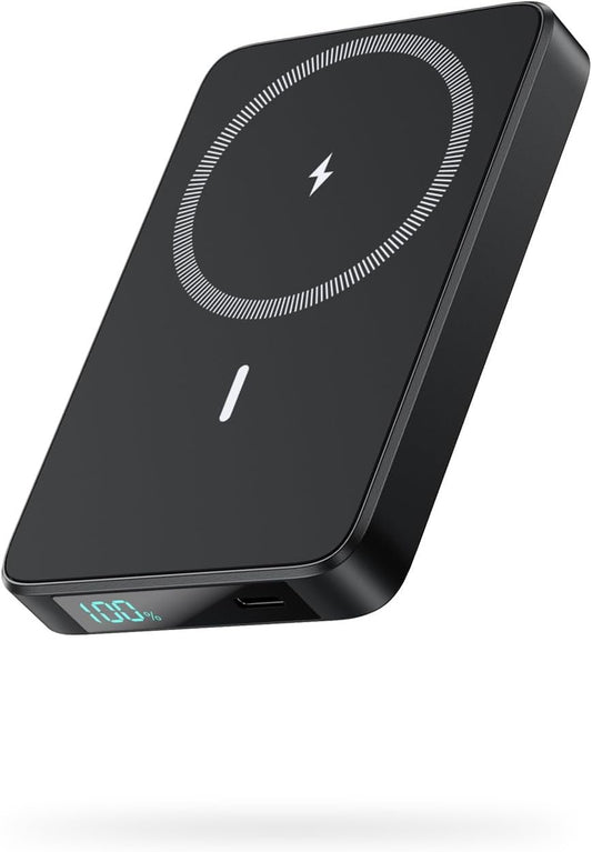 Magnetic Power Bank Portable Charger,Compact 10800mAh LCD Display Wireless Power Bank,25W PD USB-C in&Out Battery Pack Compatible with Magsafe,iPhone 16/16 Plus/16 Pro/16 Pro Max/15/14/13/12 Series
