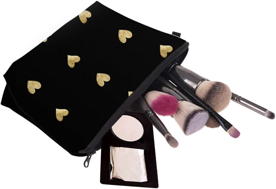 Cosmetic Bag for Women,Loomiloo Adorable Roomy Makeup Bags Travel Waterproof Toiletry Bag Accessories Organizer Liama Gifts Hearts 51356