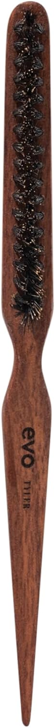 evo Tyler Natural Bristle Teasing Brush - For Styling & Polishing - Reduce Frizz & Adds Shine