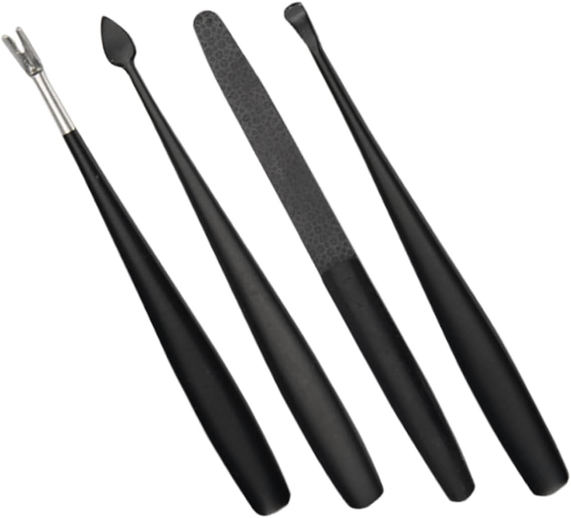 ASAKKURA 1set Stainless Steel Cuticle Tool Manicure Dead Skin Forks Cuticle Trimmer Nail Files and More Professional Nail Care Kit for Home Salon Use