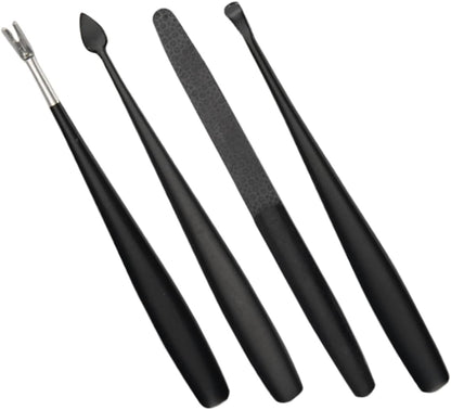 ASAKKURA 1set Stainless Steel Cuticle Tool Manicure Dead Skin Forks Cuticle Trimmer Nail Files and More Professional Nail Care Kit for Home Salon Use