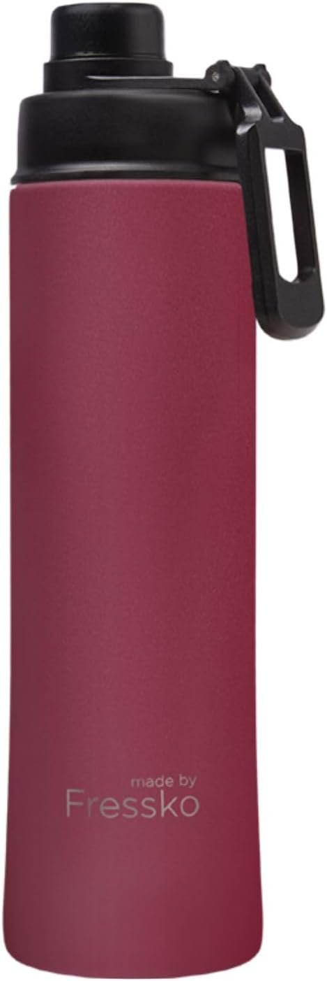 made by Fressko | Move Wide Mouth Insulated Stainless Steel Water Bottle-Rouge| with Sip Lid | 22 oz 660ml |BPA-Free | Leak Proof Lid