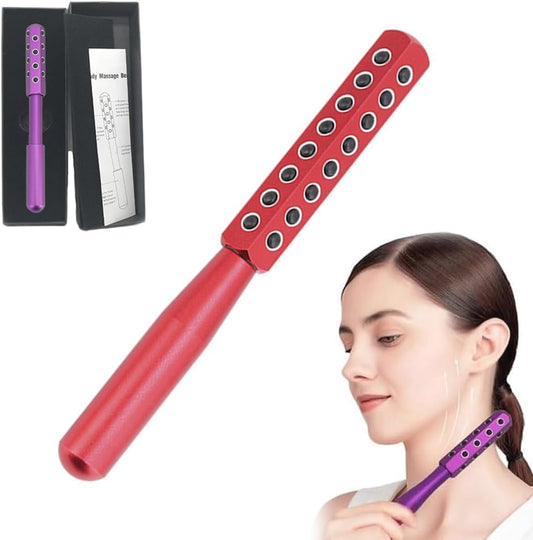 Rullo Di Bellezza Elarique, Rullo for Il Viso Glow Sculpt, Rullo Di Bellezza, Strumento Di Massaggio for Il Viso Con 24 Pietre Di Tormalina, Rullo in Lega Di Alluminio for La Luminosità Di Viso