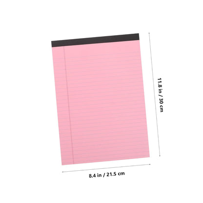 FUNNETOYU 4pcs College Ruled Legal Pads: 11.7 X 8.5 Inch A4 Writing Notebook - Clear Print Paper Note Pads - Office Home School Supplies
