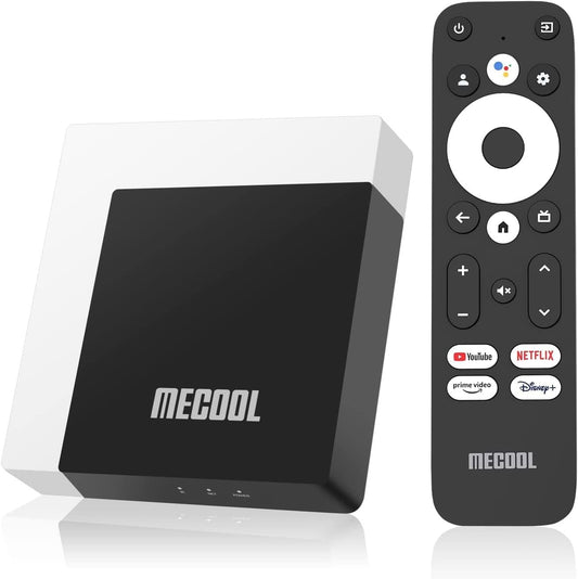 Android TV Box 11.0, MECOOL KM7 Plus Smart TV Box 4K HDR 2GB 16GB Support 2.4G/5.0G/BT 5.0/AV1 Google TV Remote Streaming Media Player with Amlogic S905Y4 Netflix Google Assistant Dolby Atmos