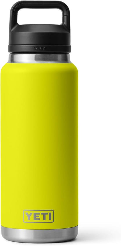 YETI Rambler 36 oz Bottle, Vacuum Insulated, Stainless Steel with Chug Cap, Firefly Yellow