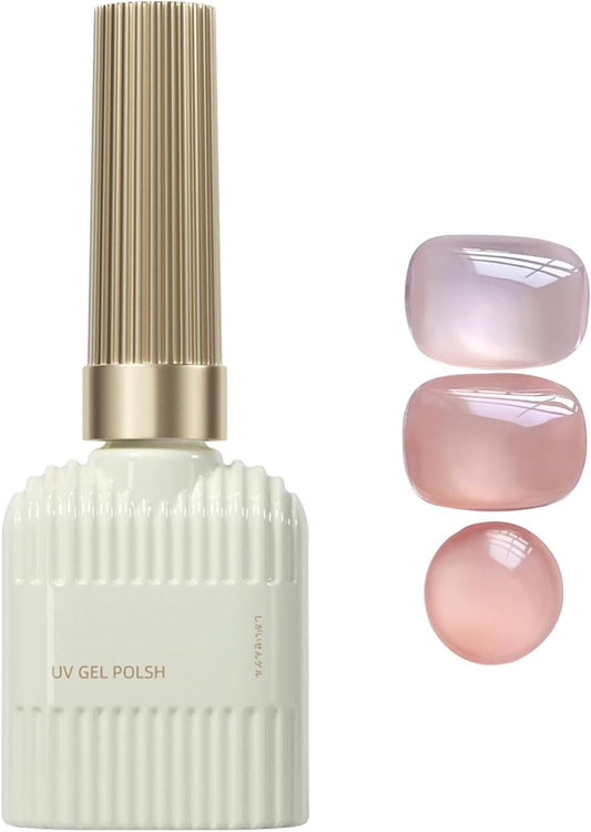 Nude Jelly Gel Polish, Milky White Sheer Nail Color, Light Pink Translucent Beauty Care, Natural Manicure Art for Women, Girls, Salon, Home and Long Lasting Gloss Finish