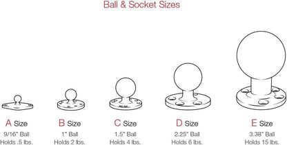 Ram Mount 1-Inch Diameter Ball Mount with 2/2.5-Inch Round Base