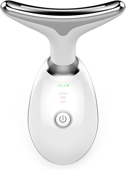 Firming Wrinkle Removal Device for Neck Face, Double Chin Reducer Vibration Massager, 3 in 1 Portable Face Massager for Lift Sagging Skin, Skin Care,Firm,Tightening, Smooth. face Sculpting Tool White